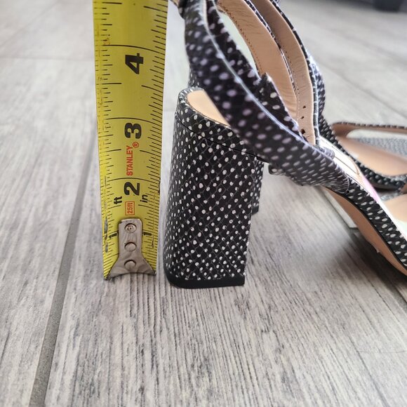 Antonio Melani women's black and white open toe sandal block heel size 6 - Picture 9 of 13